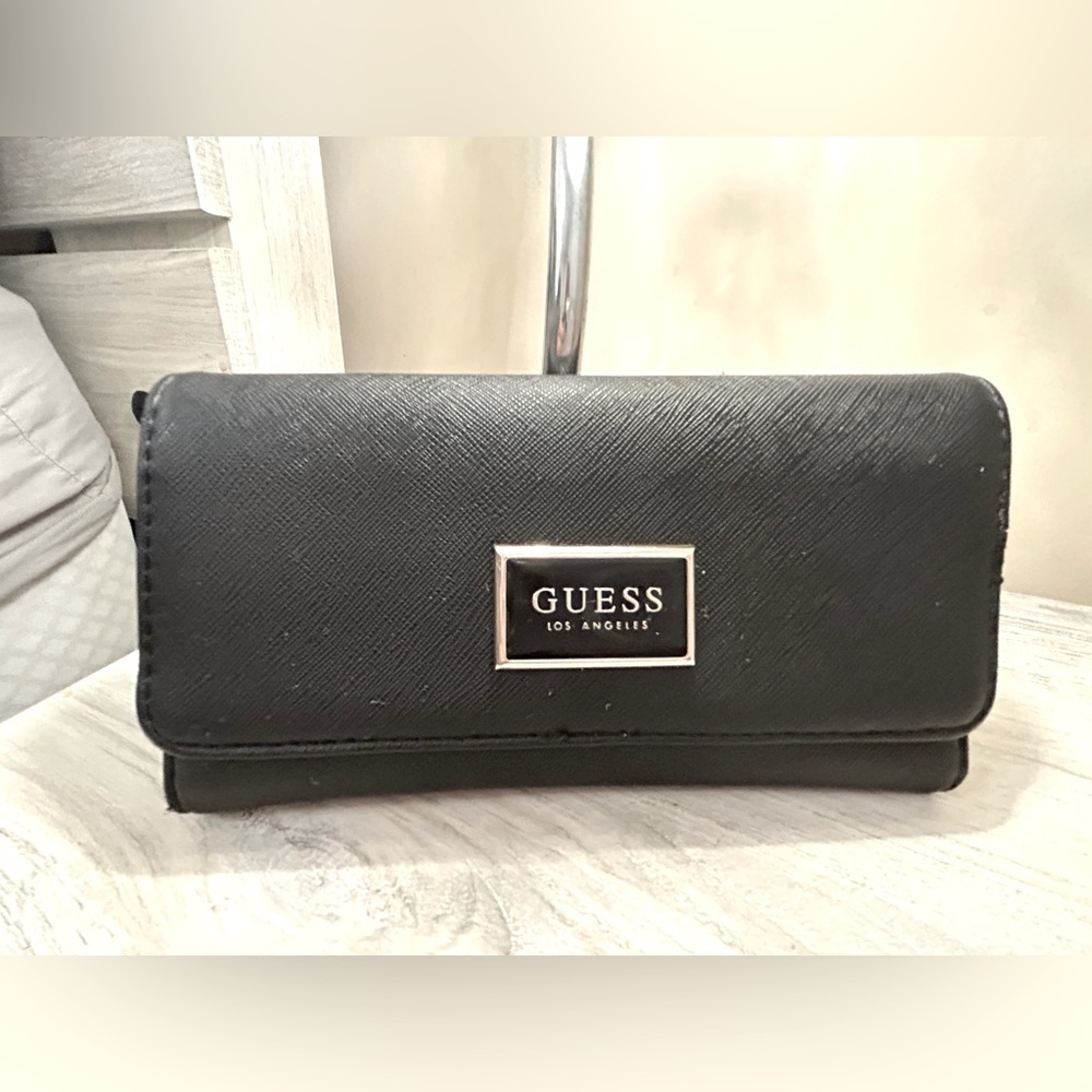 Guess Factory Women's Abree Printed Slim Wallet Black